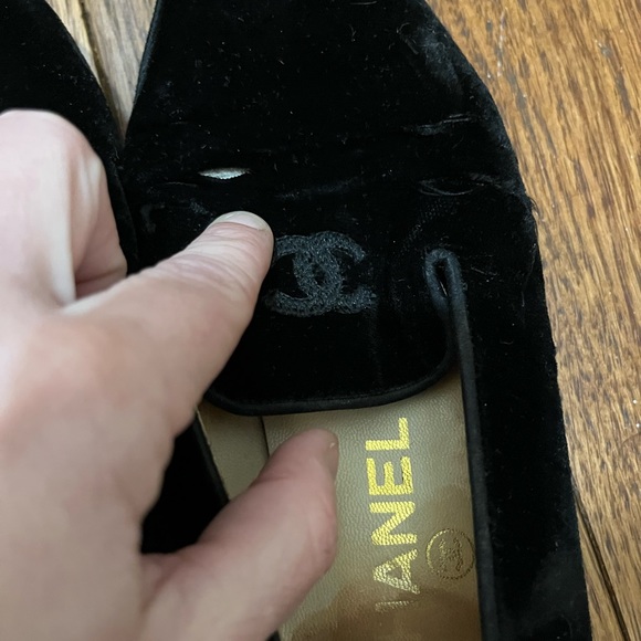 RARE Black Chanel Velvet Loafers 35.5 - Picture 5 of 6